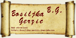 Bosiljka Gerzić vizit kartica